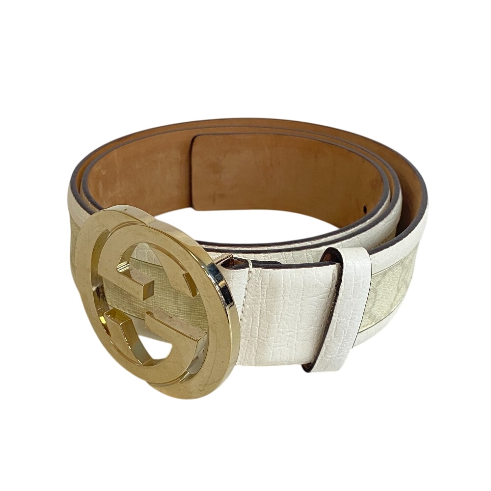 グッチ GUCCI ベルト GGスプリーム インターロッキング 142930 ホワイト