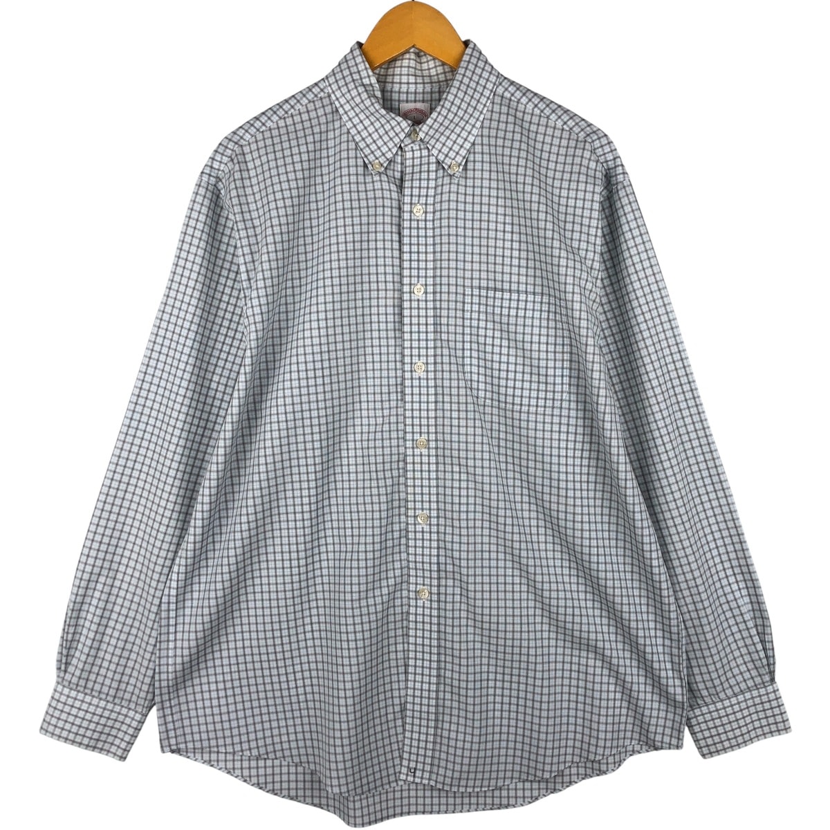 古着 ブルックスブラザーズ Brooks Brothers Est.1818 長袖 ボタンダウンチェックシャツ メンズL相当/eaa605920