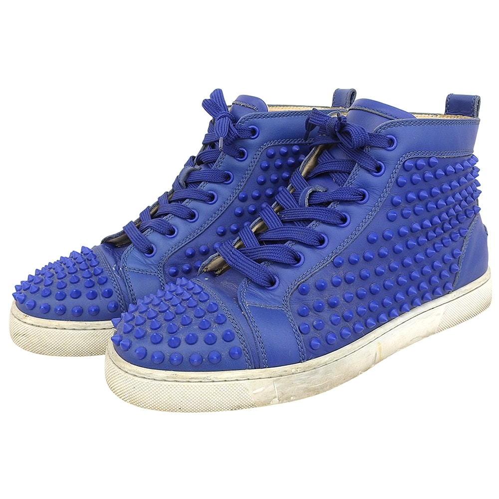 クリスチャンルブタン ルイススパイク ハイカット スニーカー シューズ メンズ ブルー 41 41