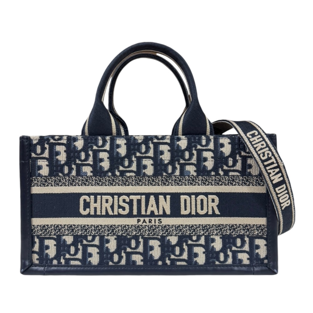 ディオール イーストウエスト ブックトート ショルダーバッグ キャンバス M1326CZBB_M928 ネイビー レディース Dior  中古