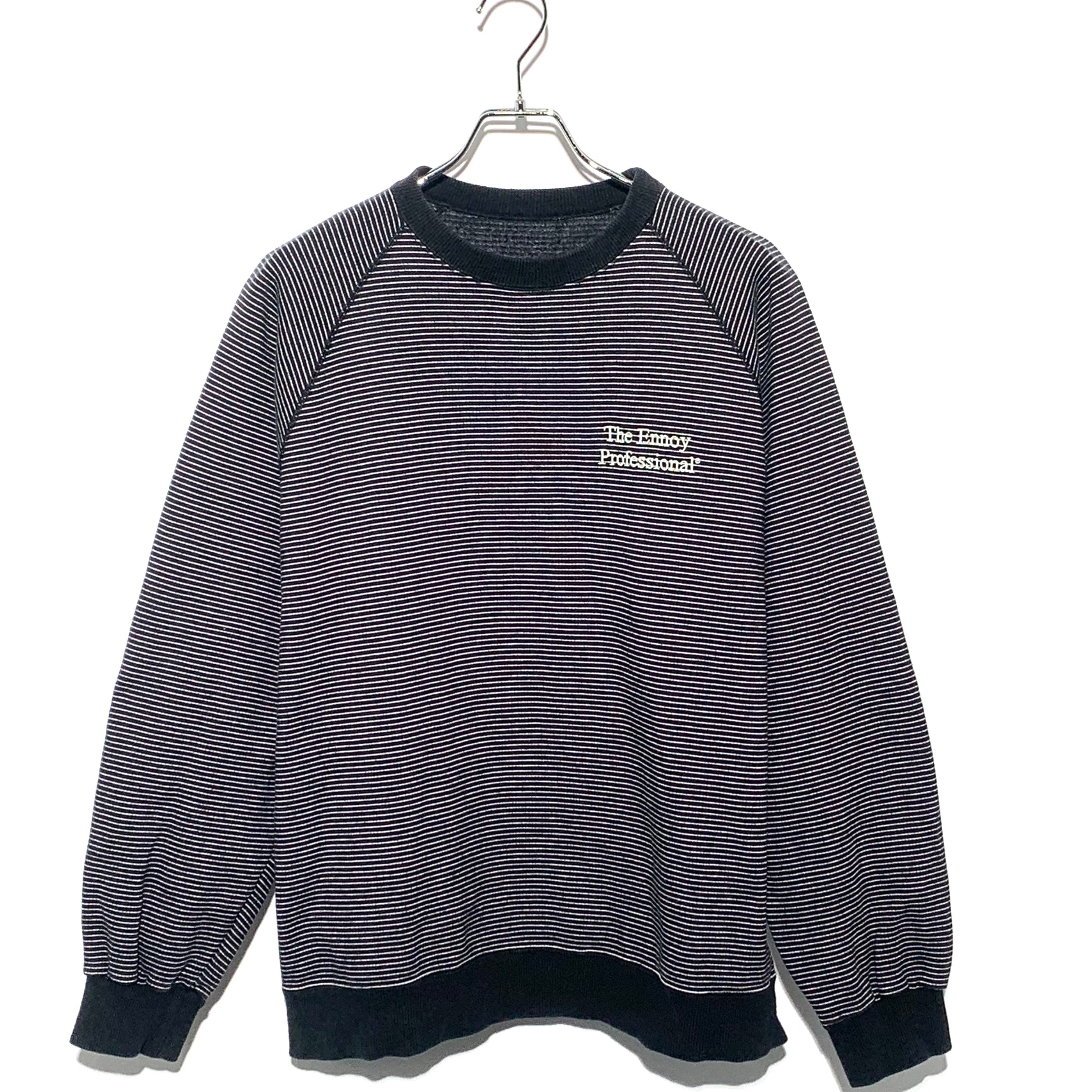 ENNOY Border Crew Neck Sweat Black×White
