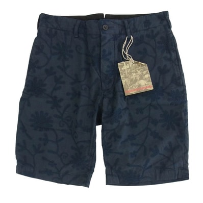 Engineered Garments エンジニアードガーメンツ ショートパンツ FWK エンブロイダリ― フラワー刺繍 ショーツ ハーフパンツ ネイビー系【中古】