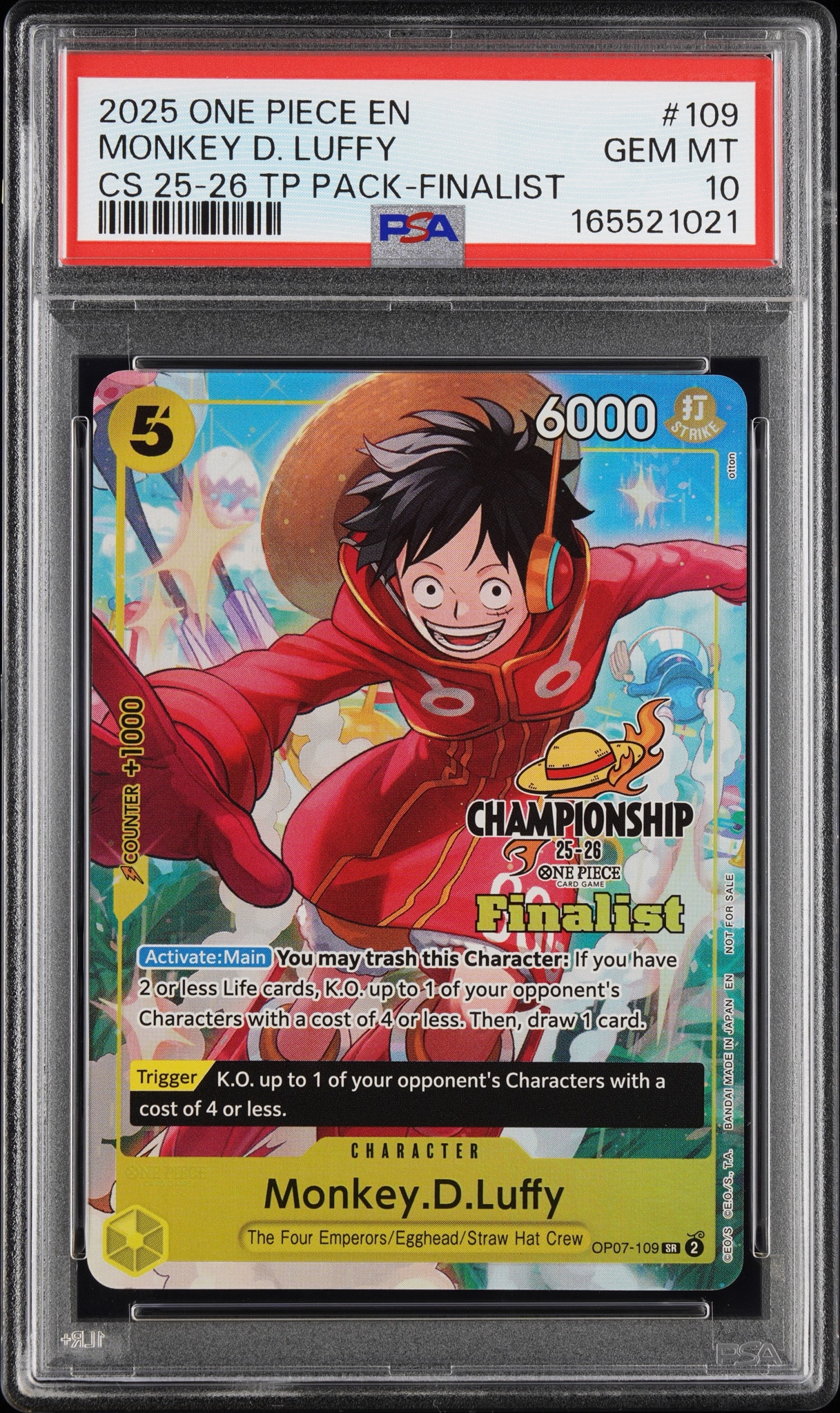 PSA10】モンキー・D・ルフィ SR [OP07-109]【英語版】(プロモーション