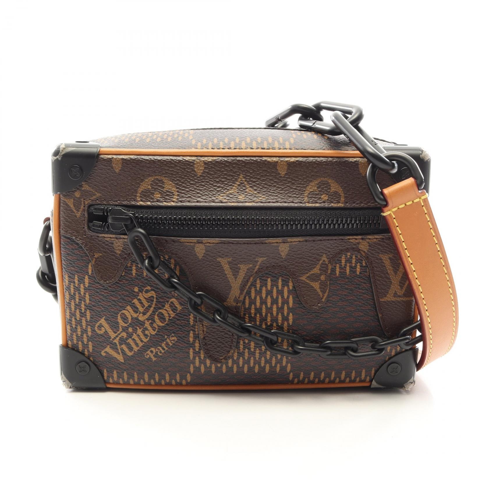 ルイ・ヴィトン LOUIS VUITTON NIGO ミニ ソフトトランク ショルダーバッグ バッグ PVCコーティングキャンバス レザー ダミエ・ジャイアント レディース ブラウン系 N60394 【中古】