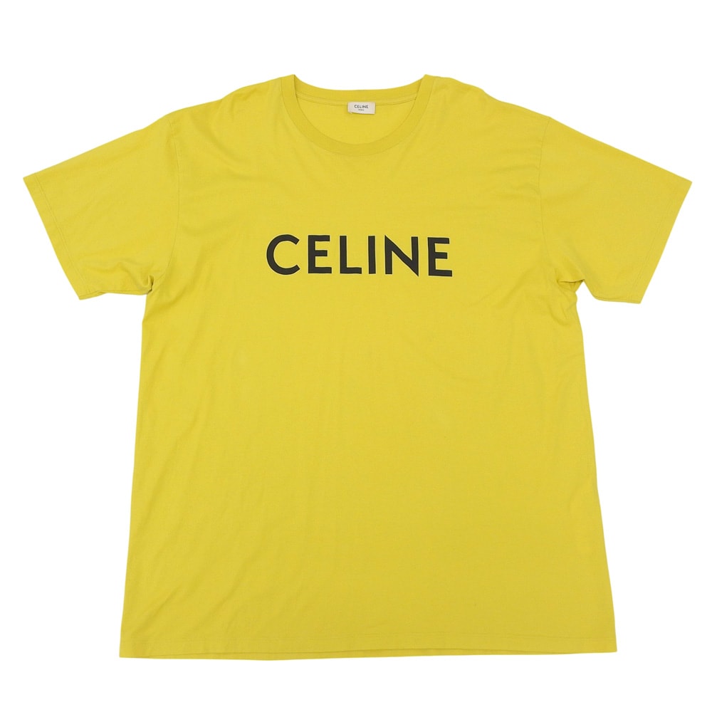 セリーヌ 美品 ロゴ Tシャツ トップス メンズ マスタード XXL 2X681501F XXL