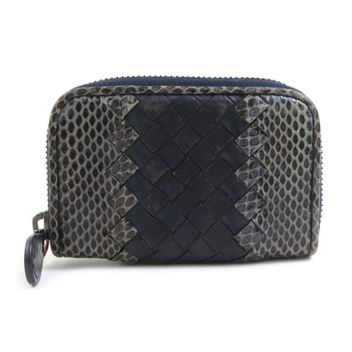 ボッテガヴェネタ BOTTEGAVENETA コインケース パイソン/レザー ネイビー メンズ【中古】 56440a