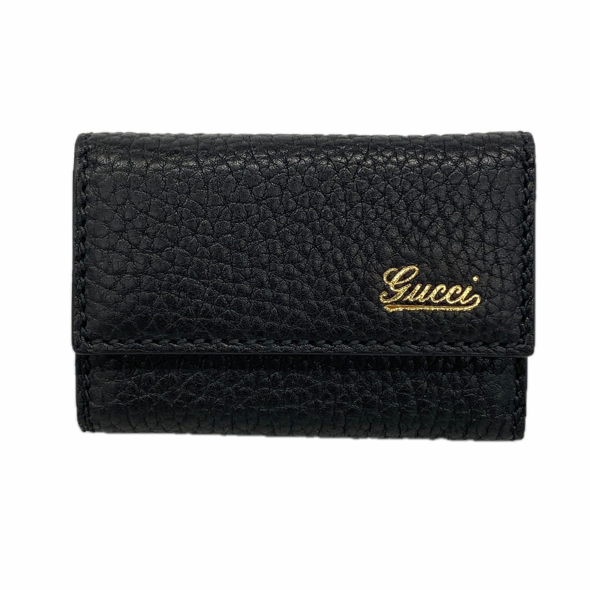 【6he4465】グッチ キーケース 131960 レザー ブラック シャンパンゴールド金具【中古】メンズ レディース ユニセックス