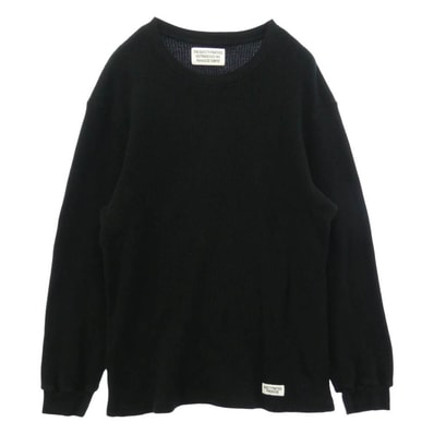 WACKO MARIA ワコマリア THERMAL SHIRT ヘビーウェイト サーマル 長袖 カットソー ブラック系 XL【中古】