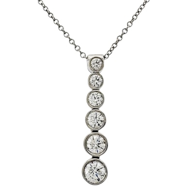 ティファニー ジャズ グラジュエイテッド ネックレス Pt950プラチナ ダイヤモンド レディース TIFFANY&Co. 中古