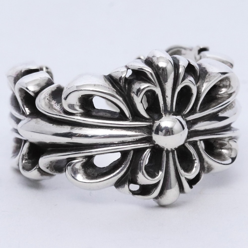 Chrome Hearts Double Floral Cross Ring "Silver"