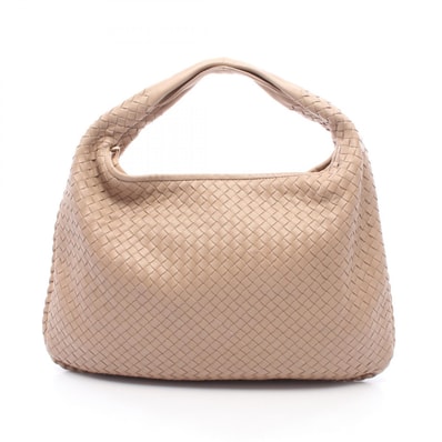 ボッテガヴェネタ BOTTEGA VENETA イントレチャート ホーボー ショルダーバッグ バッグ レザー レディース ベージュ系 【中古】