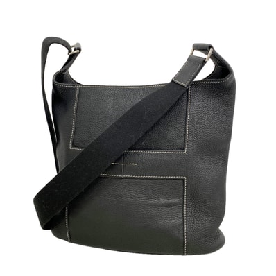 【6ia0872】エルメス ショルダーバッグ グッドニュースPM トリヨンクレマンス ブラック シルバー金具 □L刻印【中古】レディース