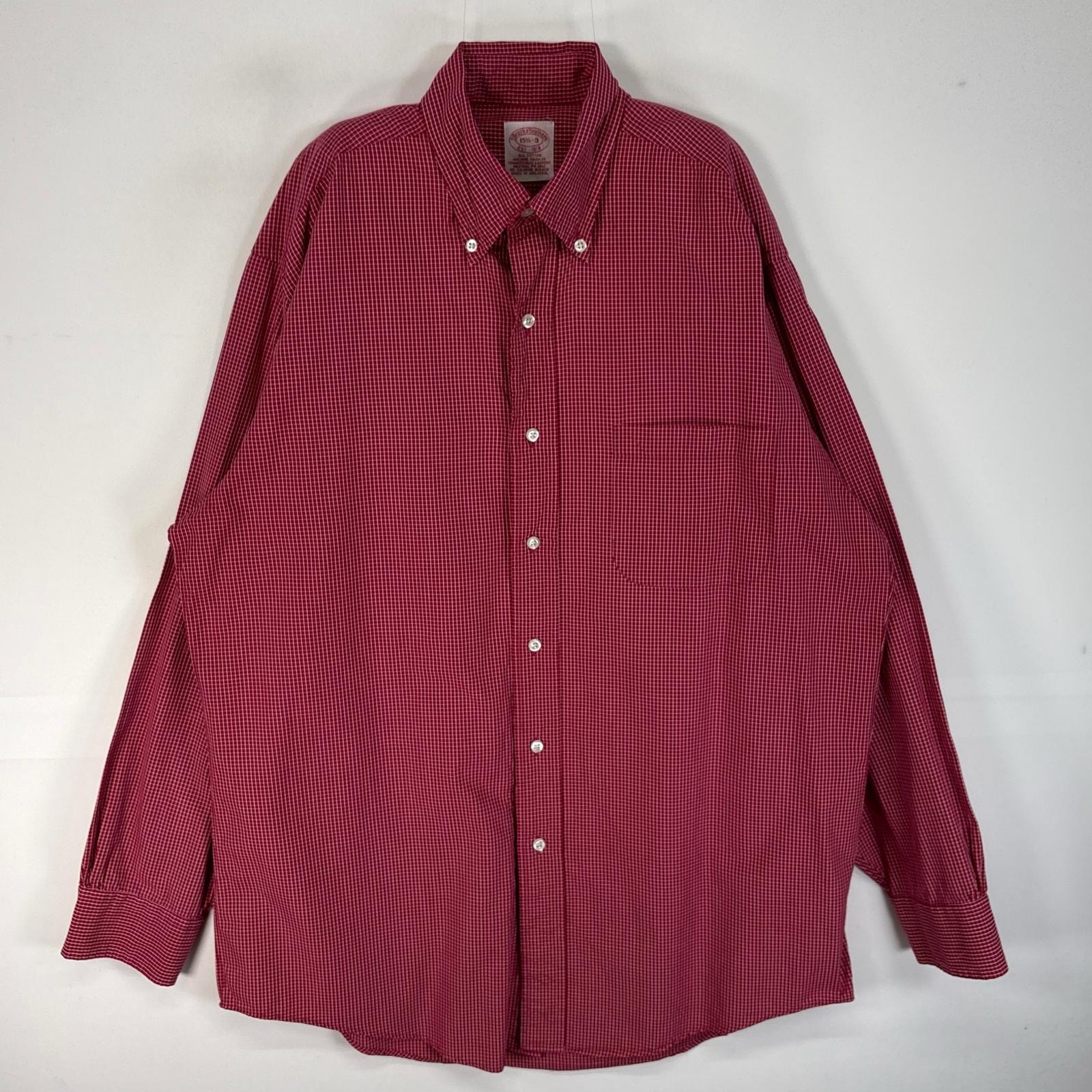 古着 80's/80年代 ヴィンテージ ブルックスブラザーズ Brooks Brothers 長袖シャツ 胸ポケ ボタンダウン M レッド系 チェック メンズ