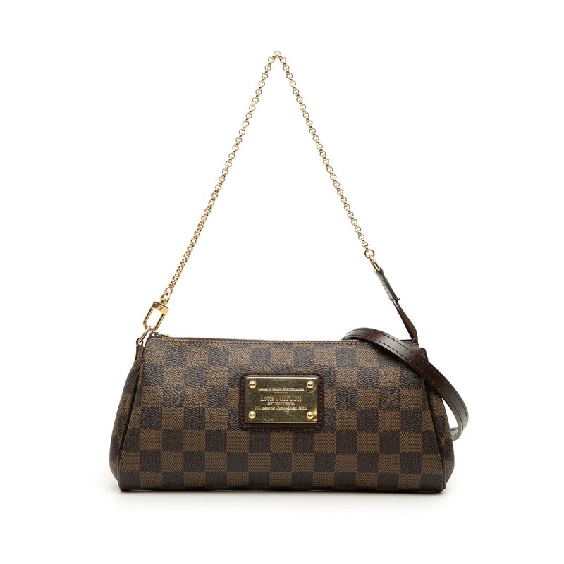 ルイ ヴィトン ダミエ エヴァ チェーン ハンドバッグ ショルダーバッグ 2WAY N55213 ブラウン PVC レザー レディース LOUIS VUITTON 【中古】