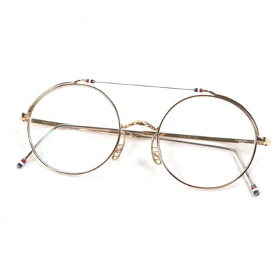 美品 トムブラウン メガネ ゴールド 49□20-140 TBX910-49