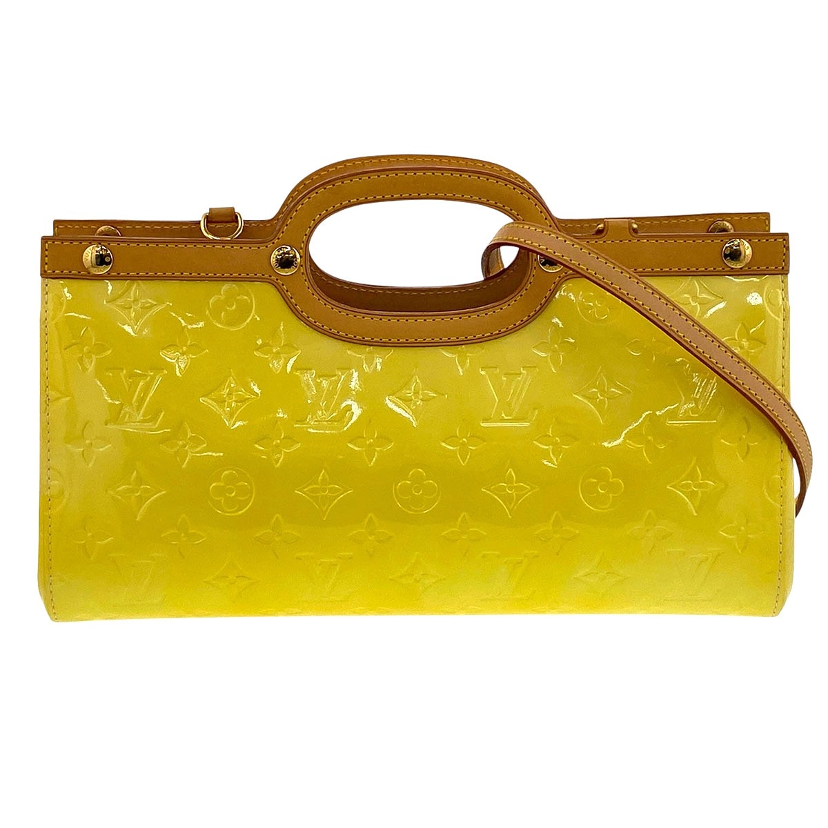 LOUIS VUITTON ルイ・ヴィトン ロクスバリー ドライブ ハンドバッグ M91374 モノグラムヴェルニ イエロー レディース【中古】
