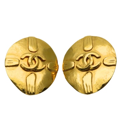 【中古】 シャネル イヤリング ココマーク メタル ゴールド メッキ GP アクセサリー レディース 女性 CHANEL