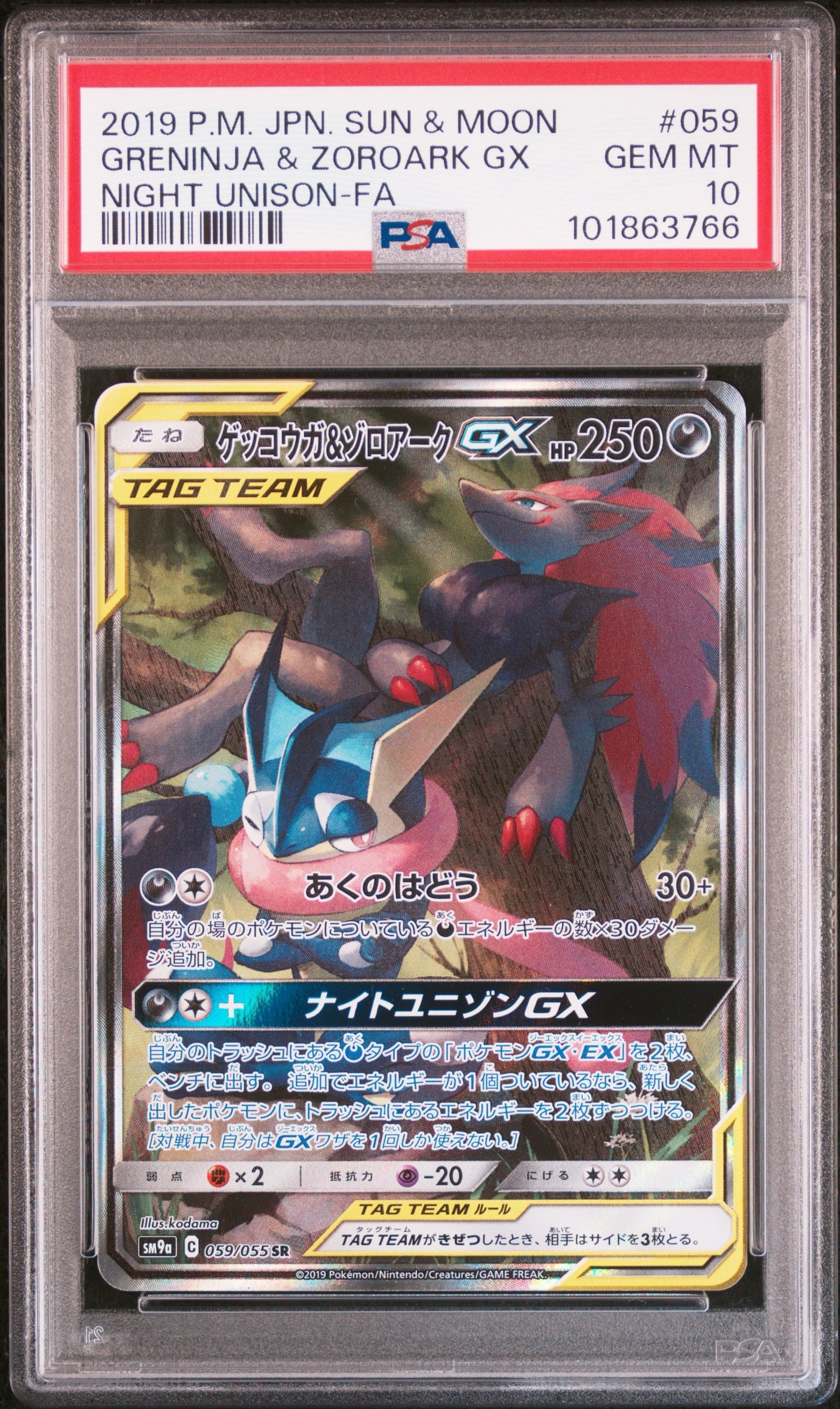 ゲッコウガ&ゾロアークGX SR: SA[SM9a 059/055](強化拡張パック「ナイトユニゾン」)