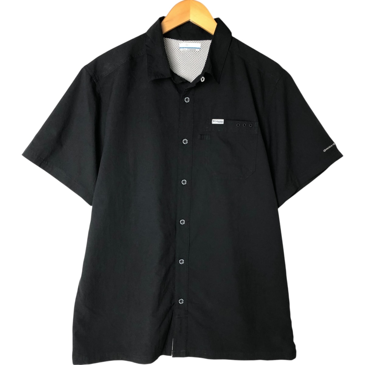 古着 コロンビア Columbia PFG OMNI-SHADE リップストップ オープンカラー 半袖 フィッシングシャツ ボックスシャツ メンズM相当/eaa552841