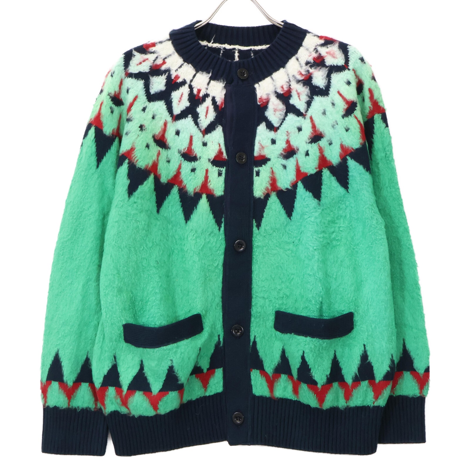 サカイ 24SS ｸﾞﾘｰﾝ 24ｰ03333M ｼﾞｬｶﾞｰﾄﾞﾆｯﾄｶｰﾃﾞｨｶﾞﾝ 1