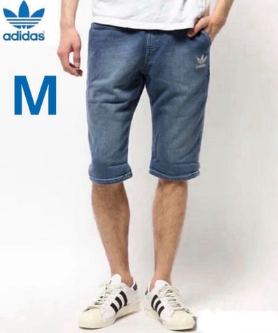 Mサイズ adidas originals アディダス オリジナルス デニム スウェット インディゴ ジョガー フレンチ テリー ハーフパンツメンズ デニム FT ネイビー オリジナルス(Denim FT Short Navy Originals S18363