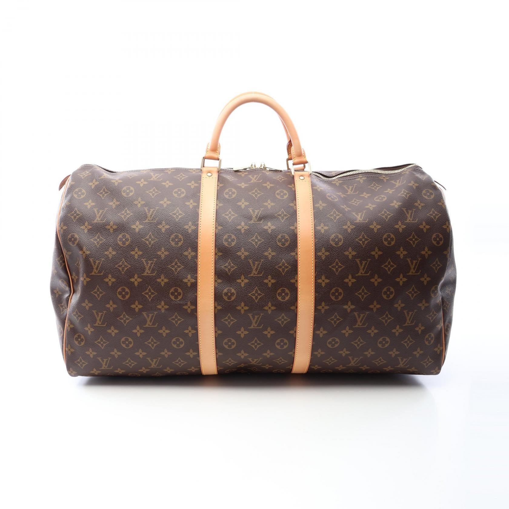 ルイ・ヴィトン LOUIS VUITTON キーポル60 モノグラム ボストンバッグ バッグ PVCコーティングキャンバス レザー メンズ レディース ブラウン系 M41422 【中古】