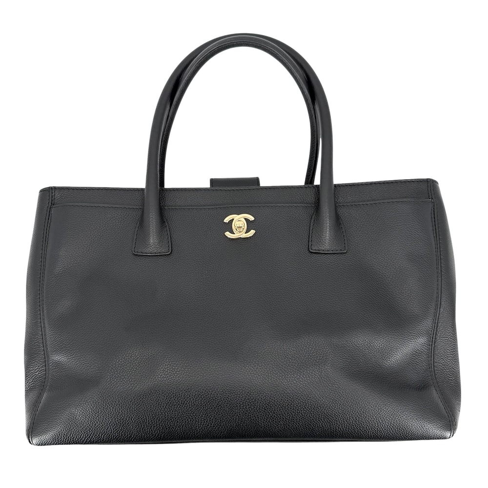 CHANEL シャネル トートバッグ ココマーク エグゼクティブトート ハンドバッグ 肩掛け レザー ブラック 黒 ゴールド金具 レディース【中古品】