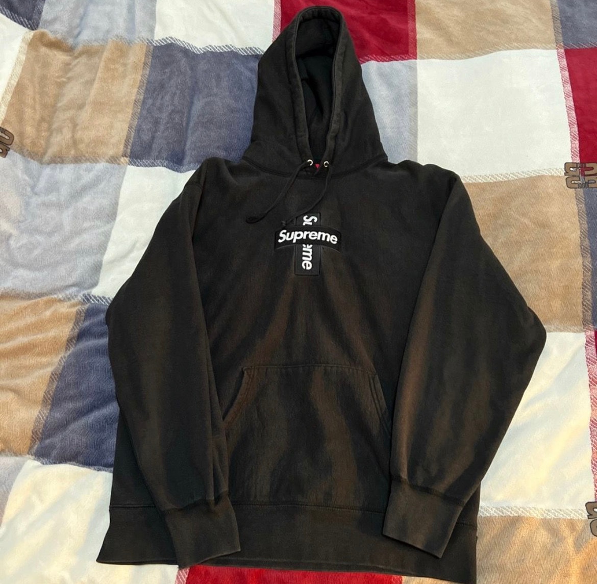 Supreme Cross Box Logo Hooded Sweatshirt "Black"