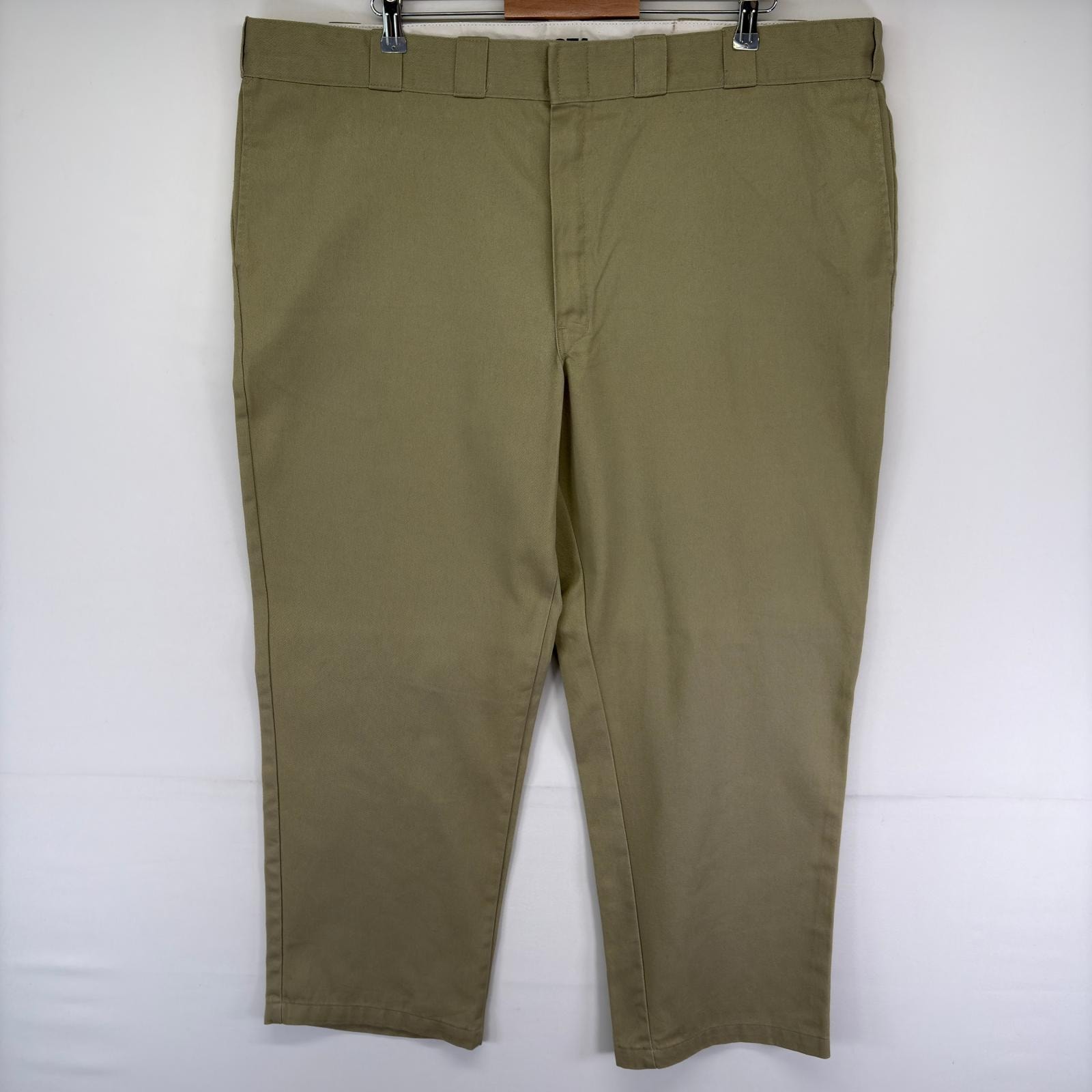 古着 ディッキーズ Dickies パンツ 874 チノパン ストレート ワンポイントロゴ ジップフライ ワークパンツ w46 L30  ベージュ系 メンズ