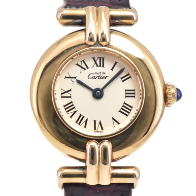 カルティエ CARTIER 590002 マストコリゼ ヴェルメイユ アイボリー クォーツ レディース 良品 D#146953 腕時計