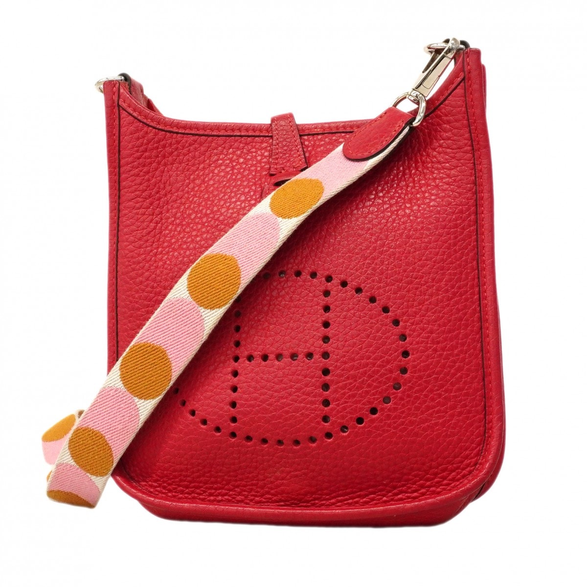 【6da0694】エルメス ショルダーバッグ エヴリンTPM トリヨンクレマンス フランボワーズ シルバー金具 Z刻印【中古】レディース