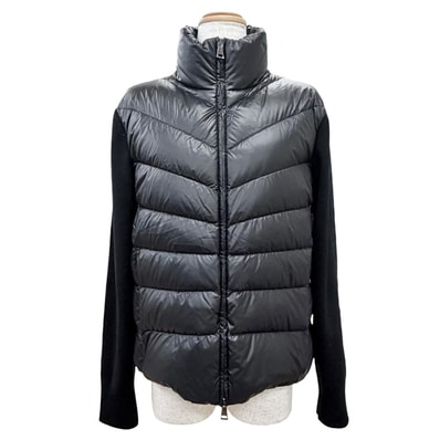 極美品 モンクレール ダウンジャケット CARDIGAN TRICOT 黒 M