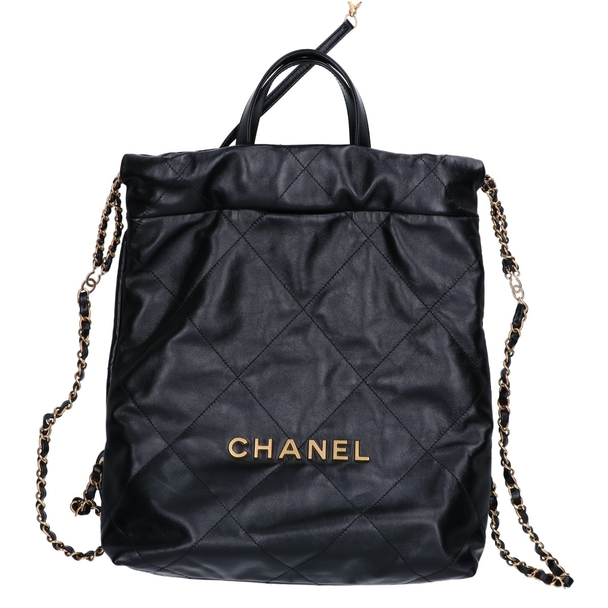 샤넬 굿 컨디션 AS3859 CHANEL22 샤이니 카프스킨 체인 백팩 스몰