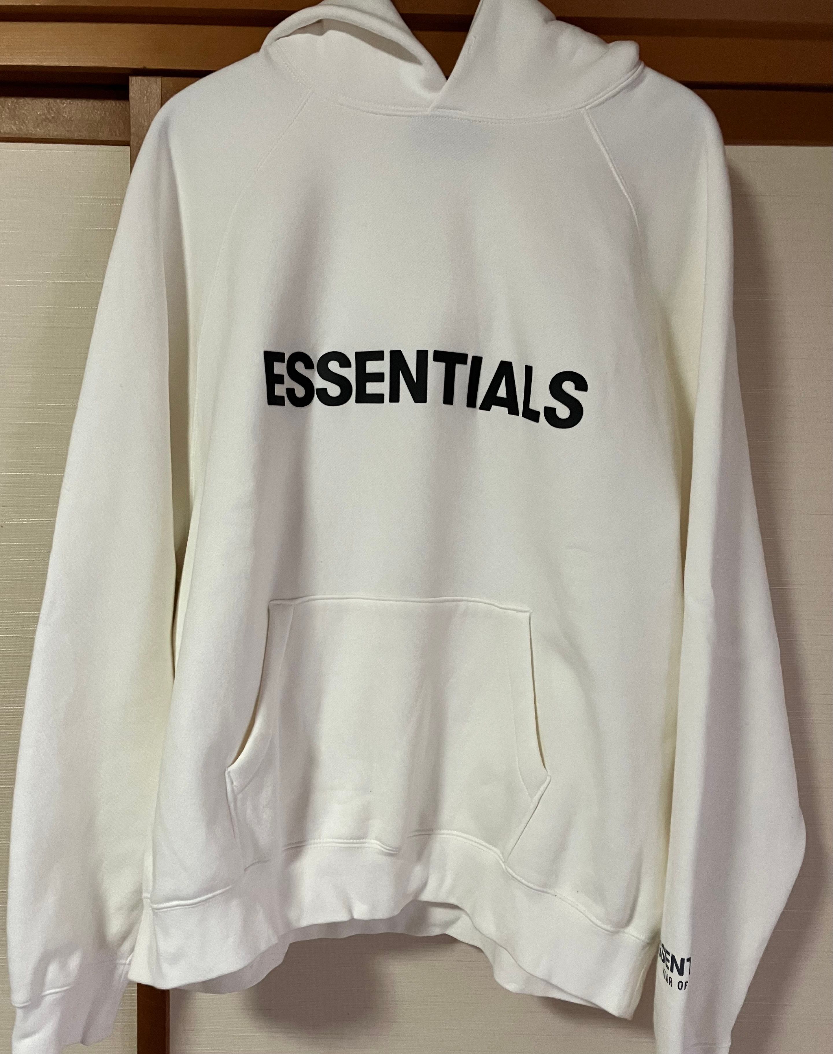 FEAR OF GOD ESSENTIALS 3D Silicon Applique Pullover Hoodie "White"