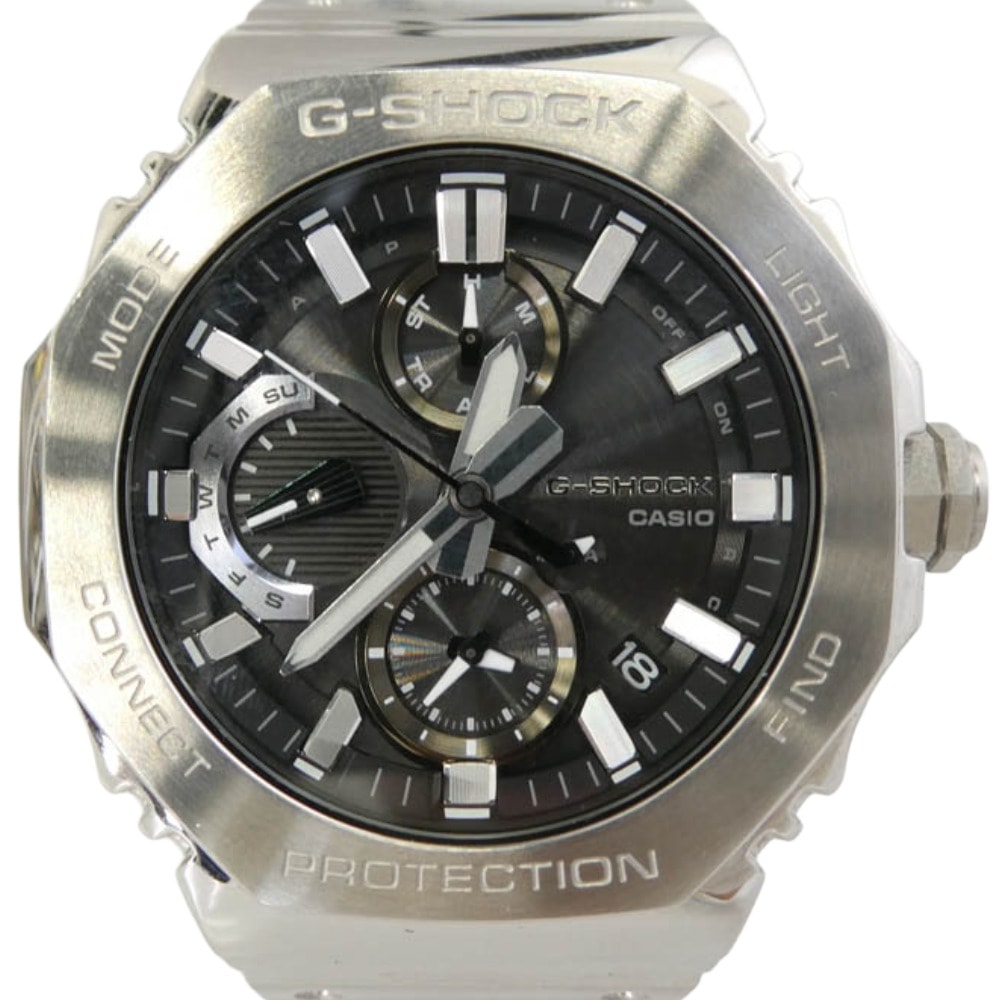 CASIO G-SHOCK カシオ ジーショック GMC-B2100D-1AJF GMC-B2100 SERIES フルメタル ソーラー クォーツ 黒文字盤 ステンレススチール 腕時計 シルバー系 グレー系【中古】