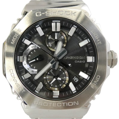 CASIO G-SHOCK カシオ ジーショック GMC-B2100D-1AJF GMC-B2100 SERIES フルメタル ソーラー クォーツ 黒文字盤 ステンレススチール 腕時計 シルバー系 グレー系【中古】
