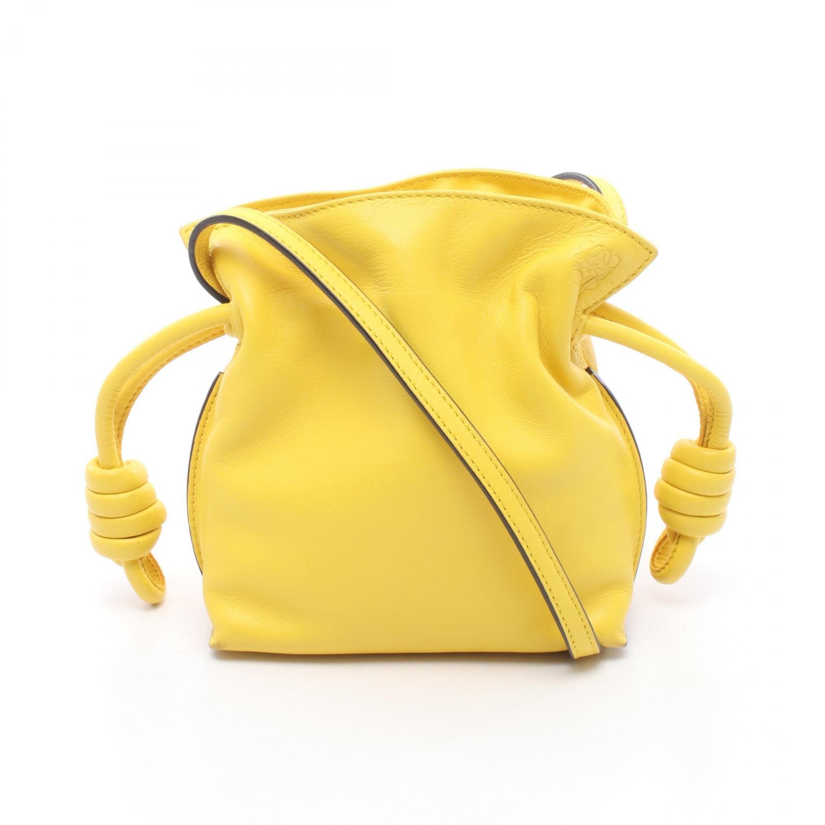 ロエベ LOEWE フラメンコクラッチ ミニ イエロー ショルダーバッグ バッグ レザー レディース イエロー系 261842 【中古】