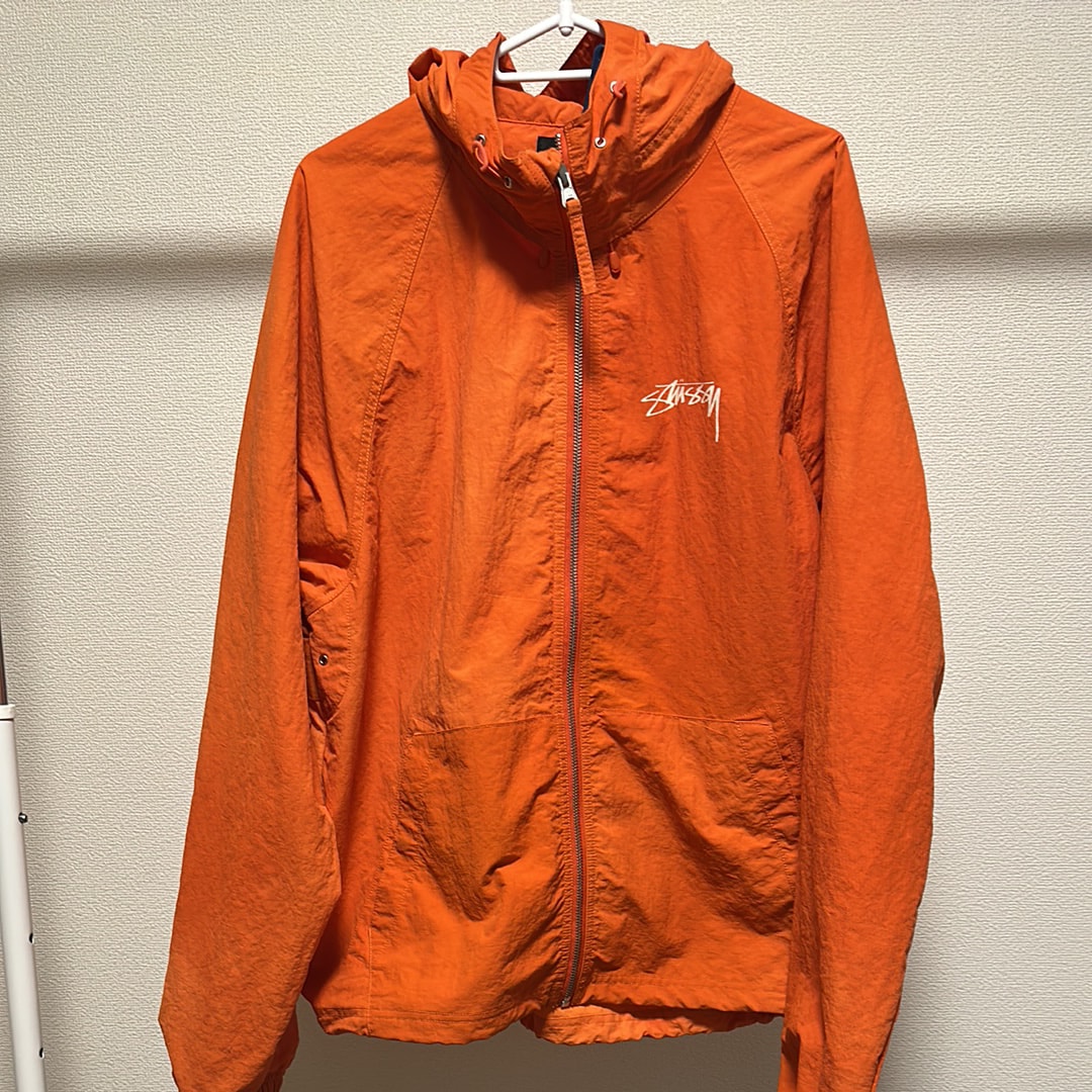B (目立った傷や汚れなし)】Stussy ナイロンジャケット オレンジ M