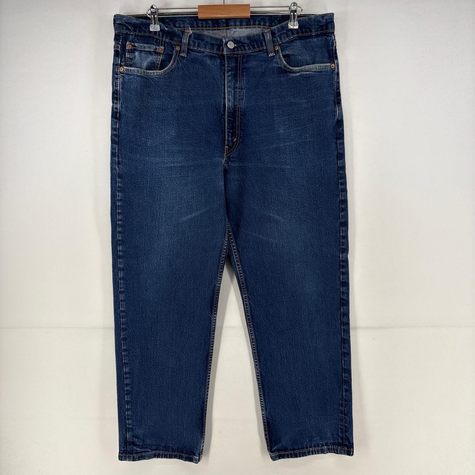 古着 リーバイス Levi's デニム パンツ 5ポケット 550 テーパード ジップ 大きいサイズ w42 L30  ブルー メンズ