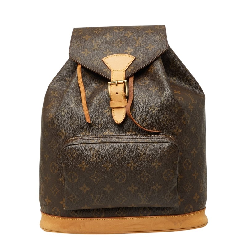 ルイ ヴィトン モノグラム モンスリGM リュック バックパック M51135 ブラウン PVC レザー レディース LOUIS VUITTON 中古