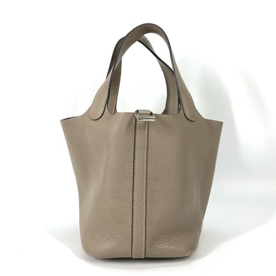 エルメス HERMES ピコタンロック PM 18 カバン トートバッグ ハンドバッグ トリヨンクレマンス T刻 トゥルティエールグレー グレー系