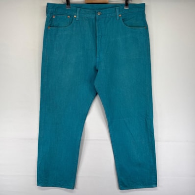 古着 リーバイス Levi's デニム パンツ Gパン カラーデニム 501 大きいサイズ ストレート ボタンフライ W42 L32 水色系 メンズ