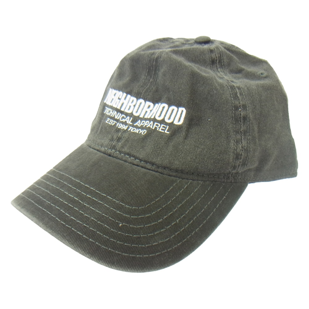 NEIGHBORHOOD ネイバーフッド キャップ 21SS 211YGNH-HT01S CI / C-CAP ロゴ 顔料染め加工 刺繍 コットン キャップ ブラック系【極上美品】【中古】