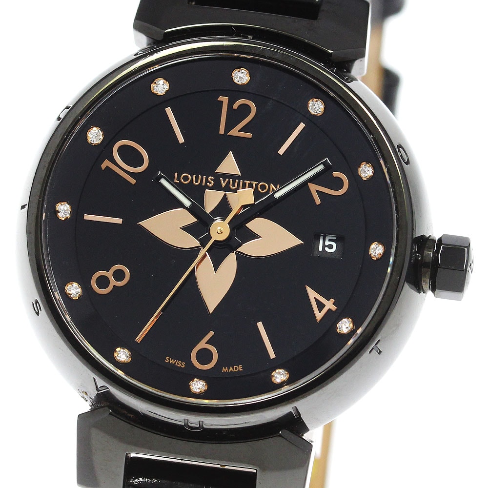 ☆良品 ルイ・ヴィトン タンブール オールブラックPM レディース 【中古】