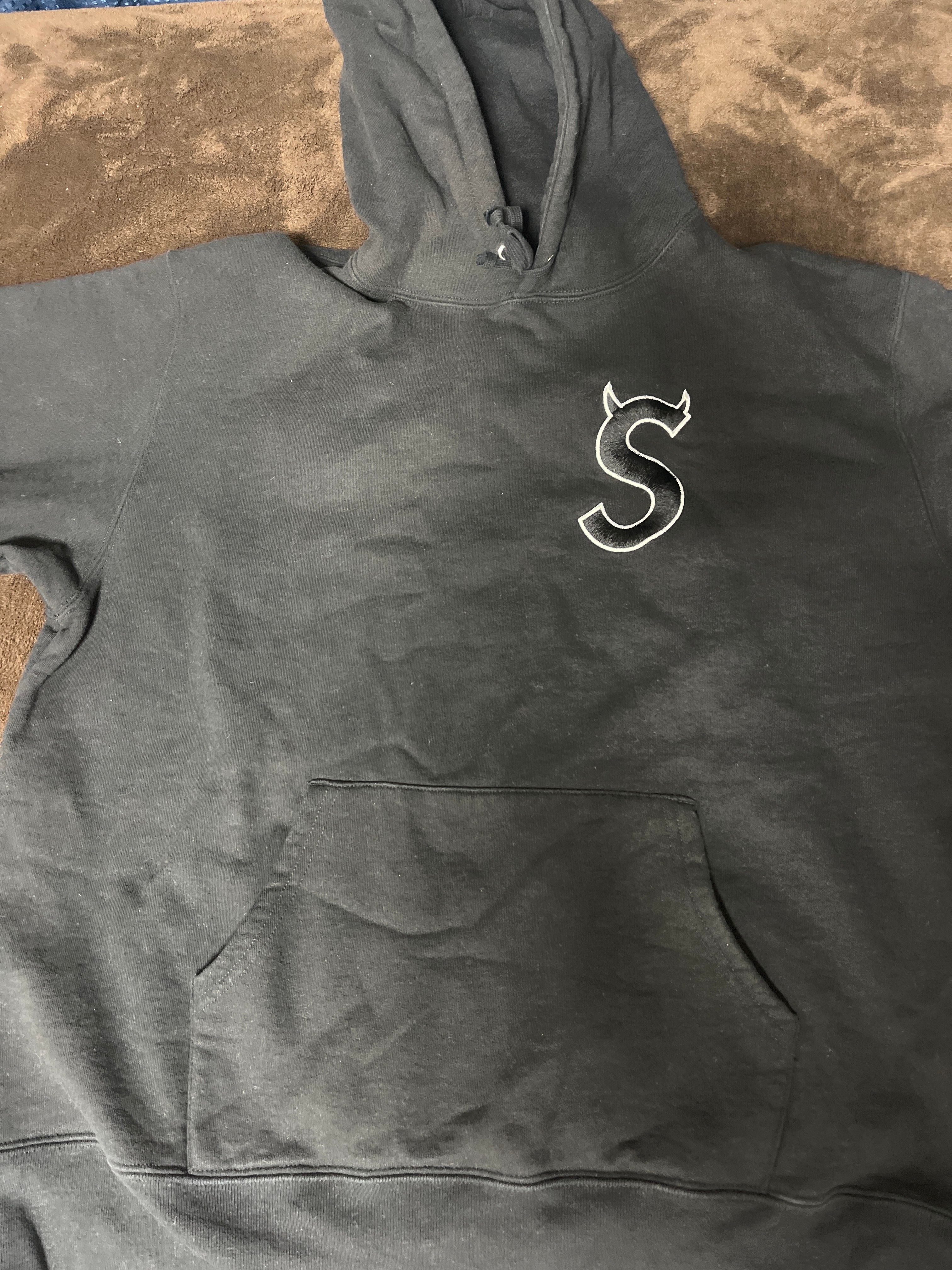Supreme S Logo Hooded Sweatshirt "Black"