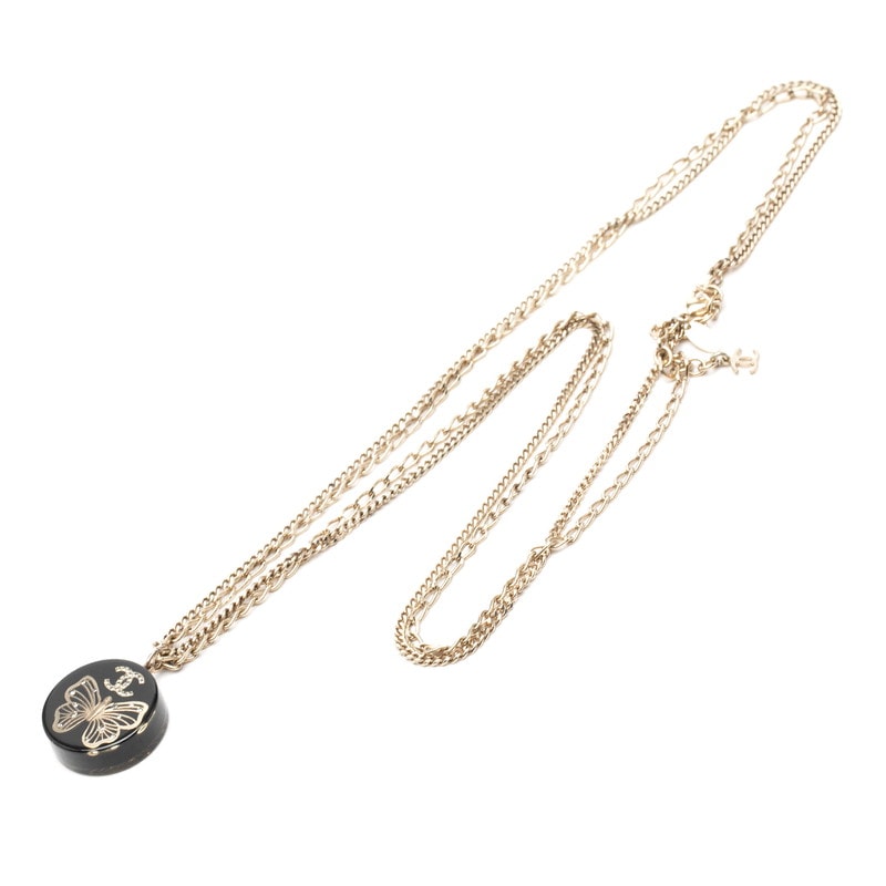 CHANEL ネックレス 蝶 ココマーク C (やや傷や汚れあり)】シャネル ココマーク バタフライ 蝶々 モチーフ