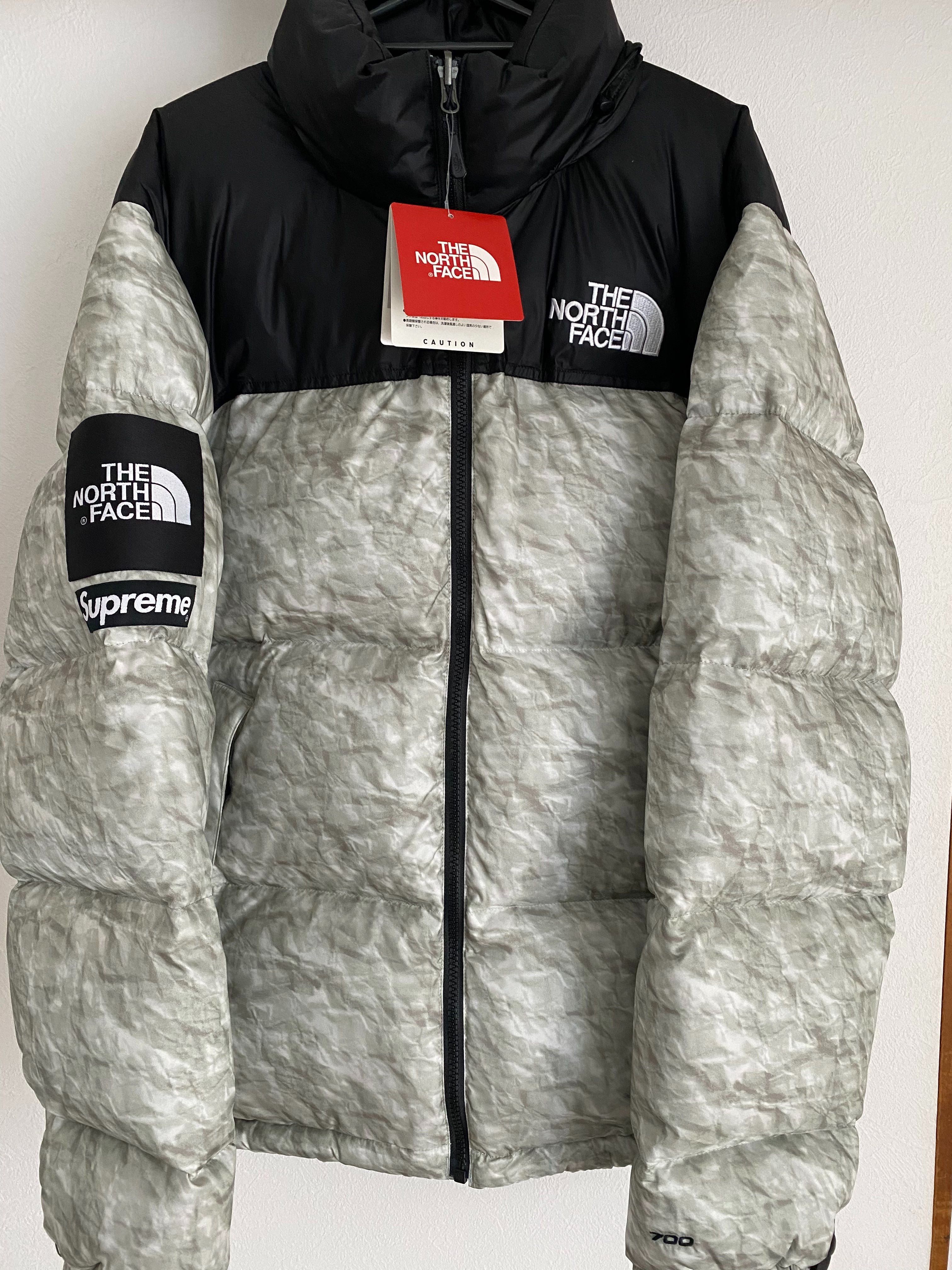 Supreme x The North Face Nuptse Jacket "White Paper Print"