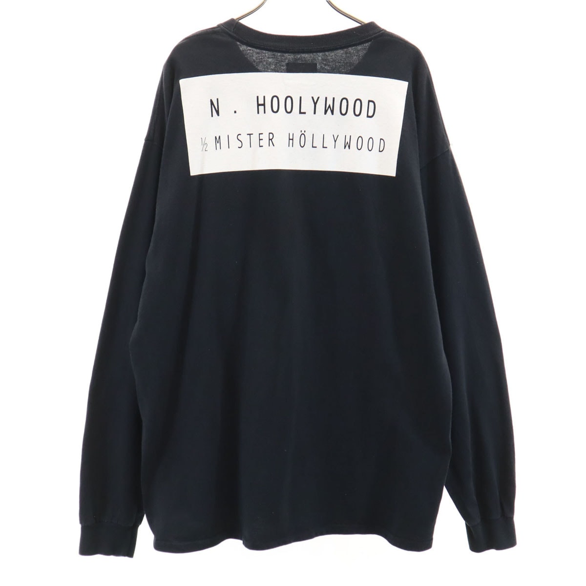 N.HOOLYWOOD エヌハリウッド バックロゴ 長袖 Tシャツ 40 ブラック ロンT ミスターハリウッド