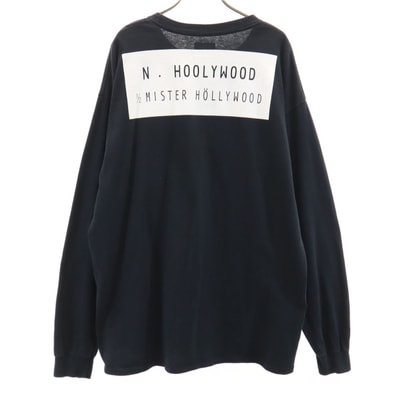 N.HOOLYWOOD エヌハリウッド バックロゴ 長袖 Tシャツ 40 ブラック ロンT ミスターハリウッド