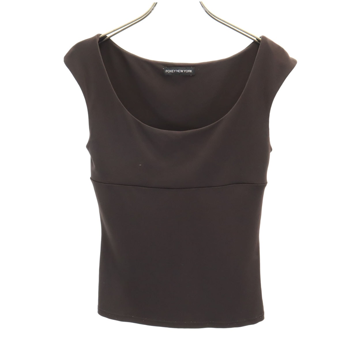FOXEY NEW YORK フォクシーニューヨーク 日本製 ノースリーブ カットソー ブラウン